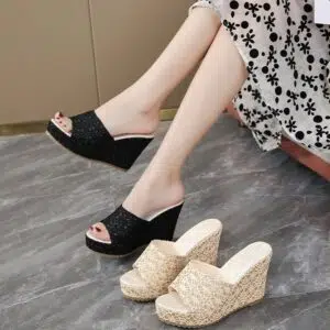 Ethnic style wedge heel