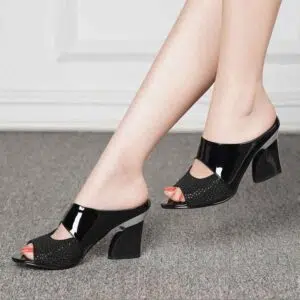 Celebrity mid-heeled sandals for women