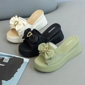 High-heeled slippers for women in summer