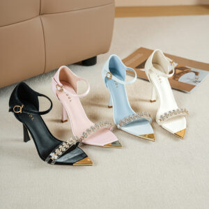 Rhinestone transparent open toe