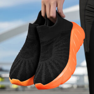 Couple shoes thick-soled fly-woven sports