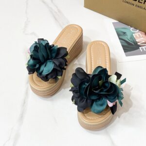 High-heeled wedge sandals for women