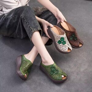 Counter genuine leather sandals for women