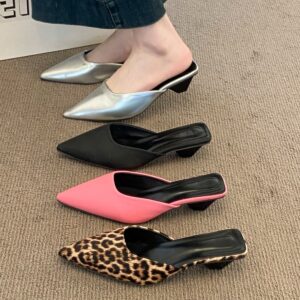 women's pointed toe chunky high heels