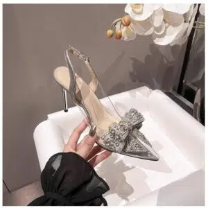 Transparent high-heeled sandals for women