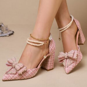 Elegant chunky heel sandals