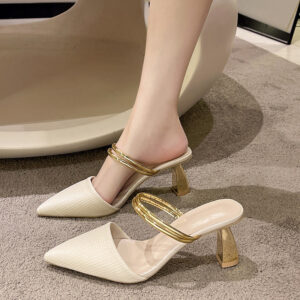 French Retro Pointed Toe High Heels