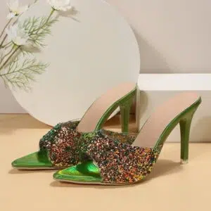 American Foreign Trade Sequin Pointed High-heeled